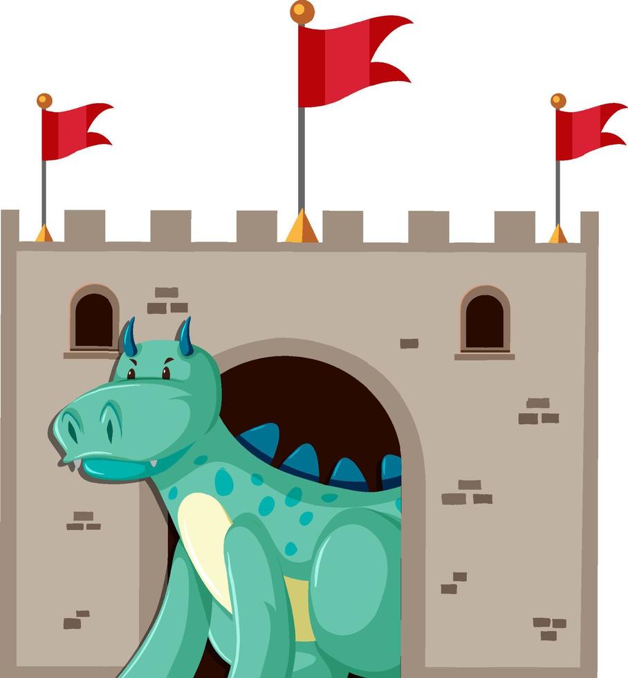 Cute dragon cartoon character vector
