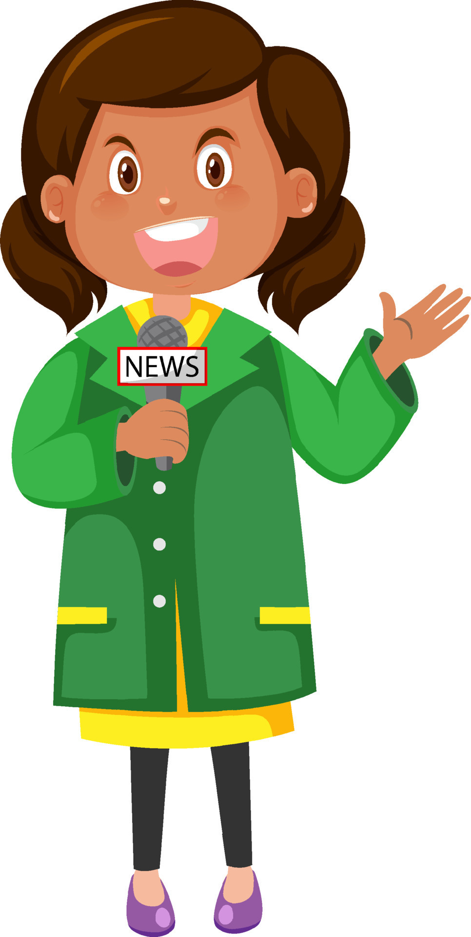 Female news reporter cartoon character 7252197 Vector Art at Vecteezy