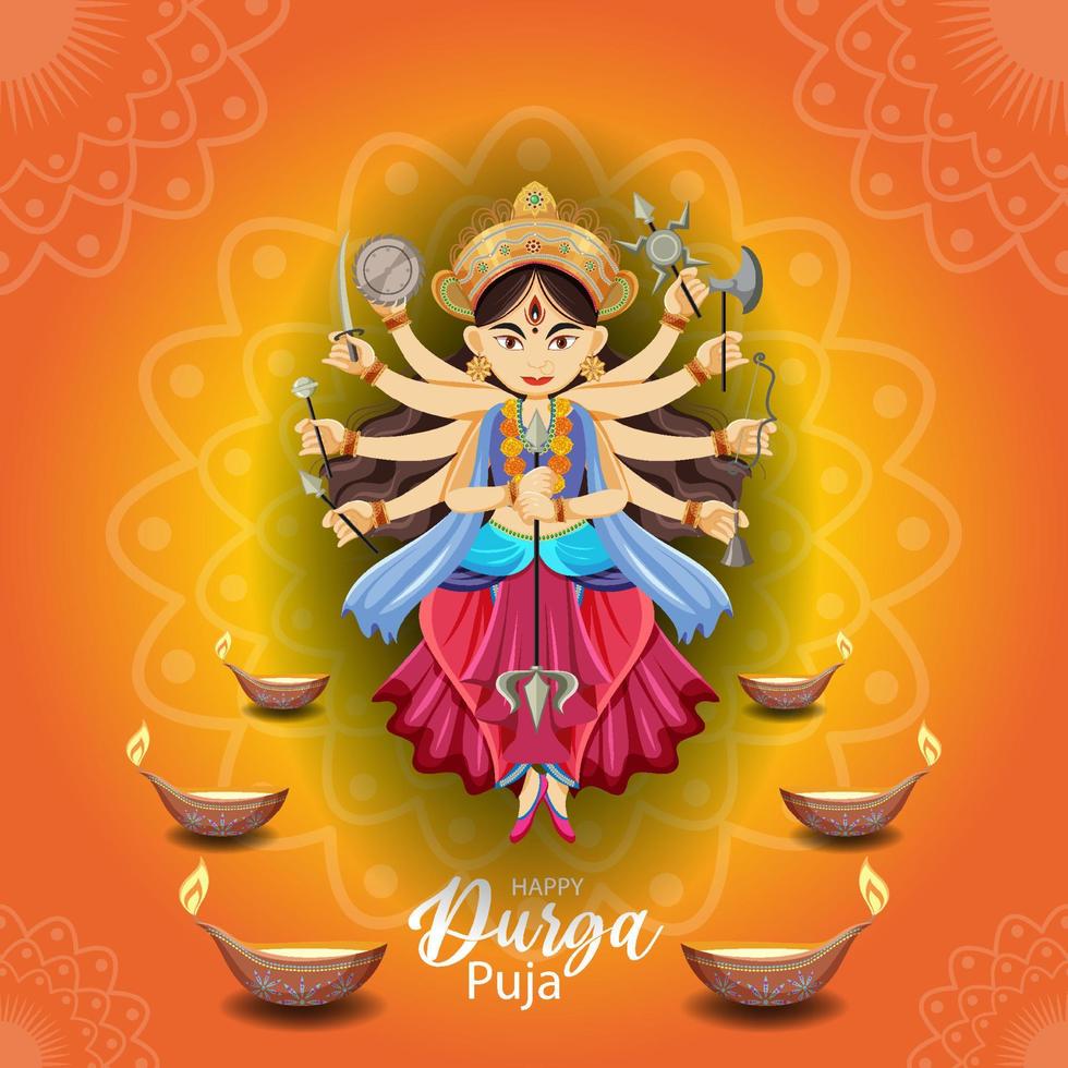 Durga Puja Indian festival banner vector