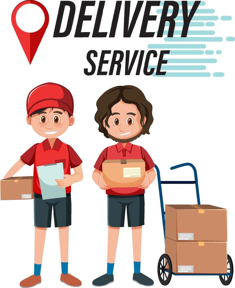 Delivery man with packages vector