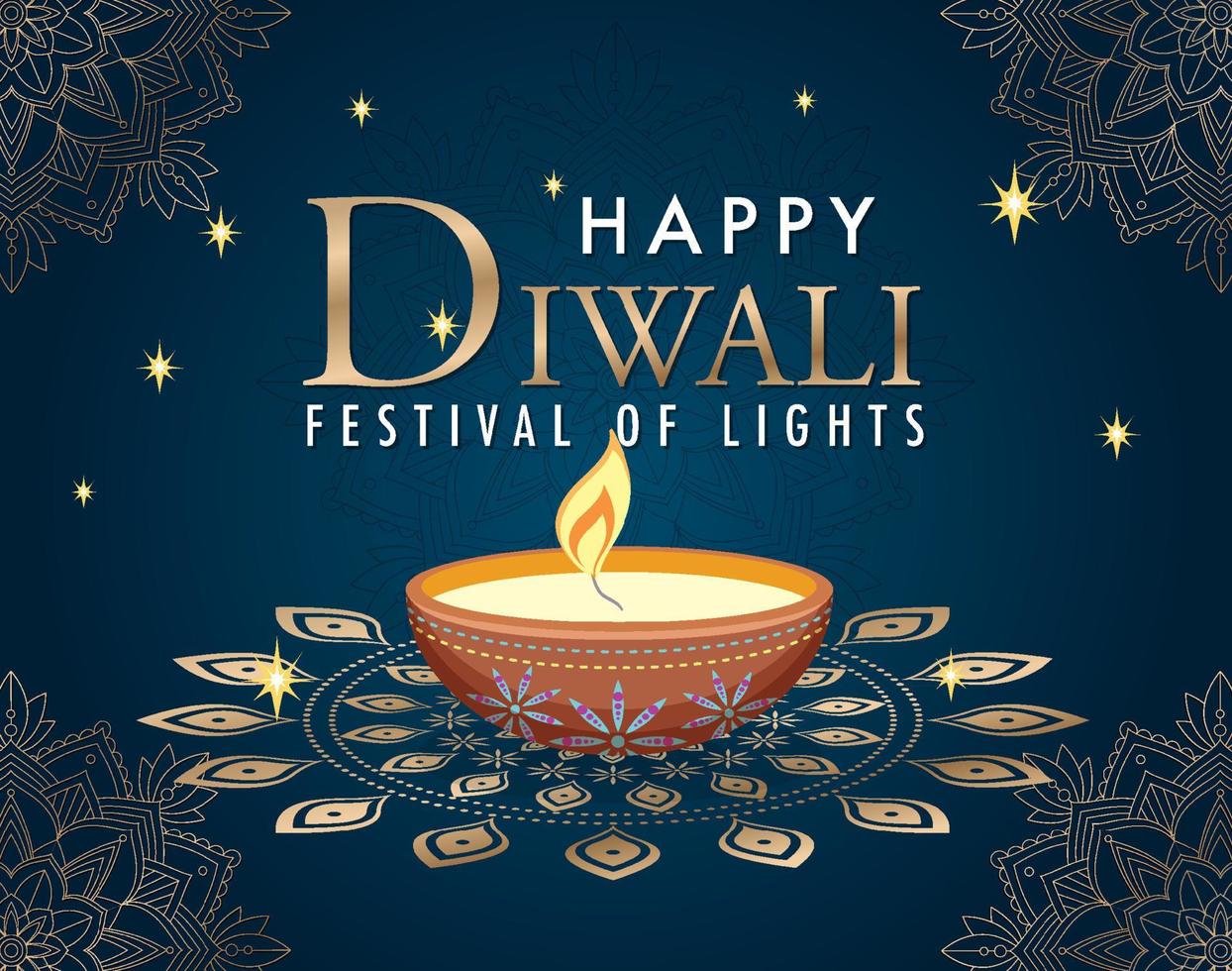 Happy Diwali festival of lights poster 7252235 Vector Art at Vecteezy