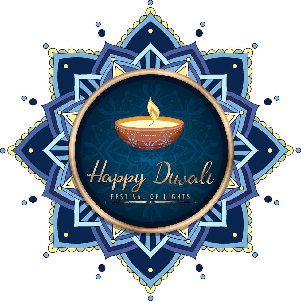 Happy Diwali festival of lights poster vector