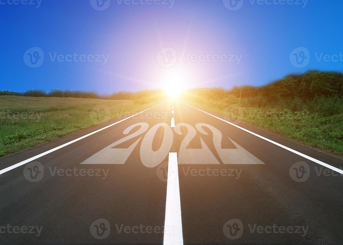 2022 numbers on asphalt road photo