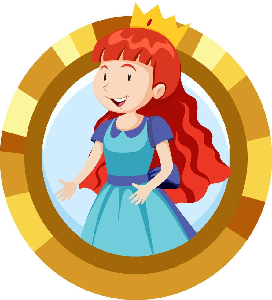 lindo personaje de dibujos animados princesa vector