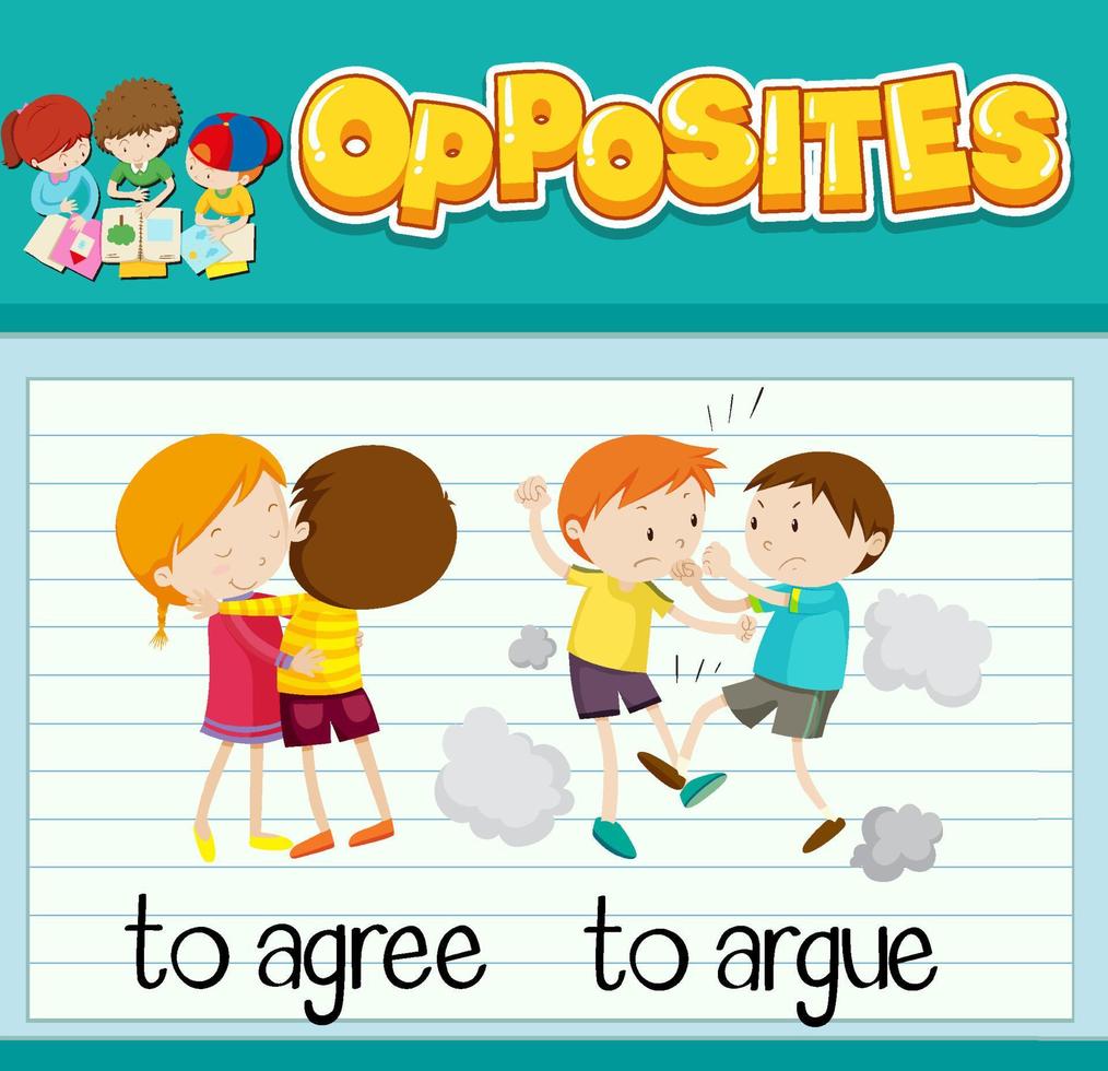 Opposite words with pictures for kids vector