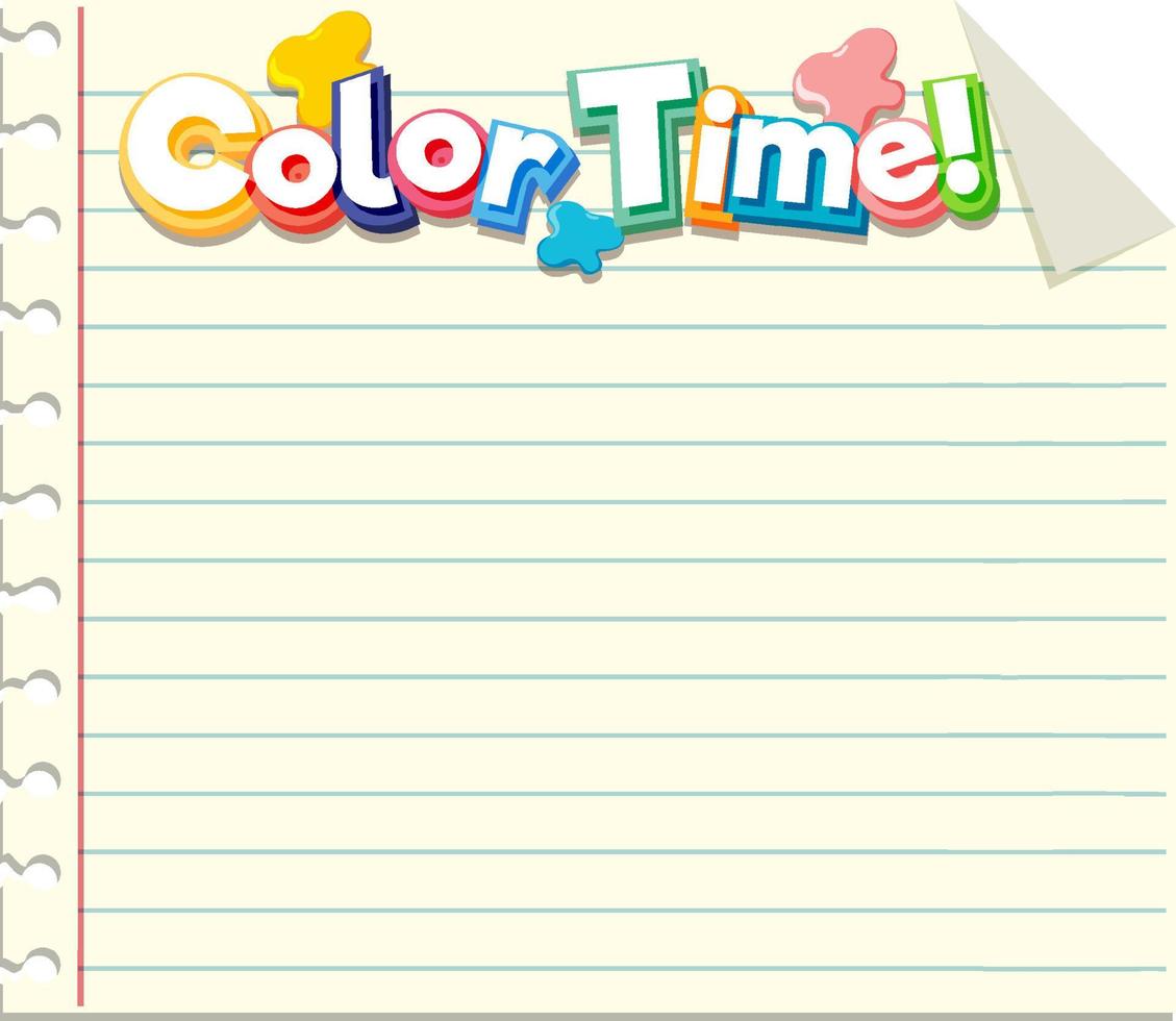 Cute blank color border for worksheet vector