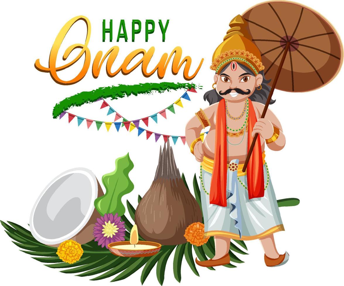 Onam Hindu harvest festival poster vector