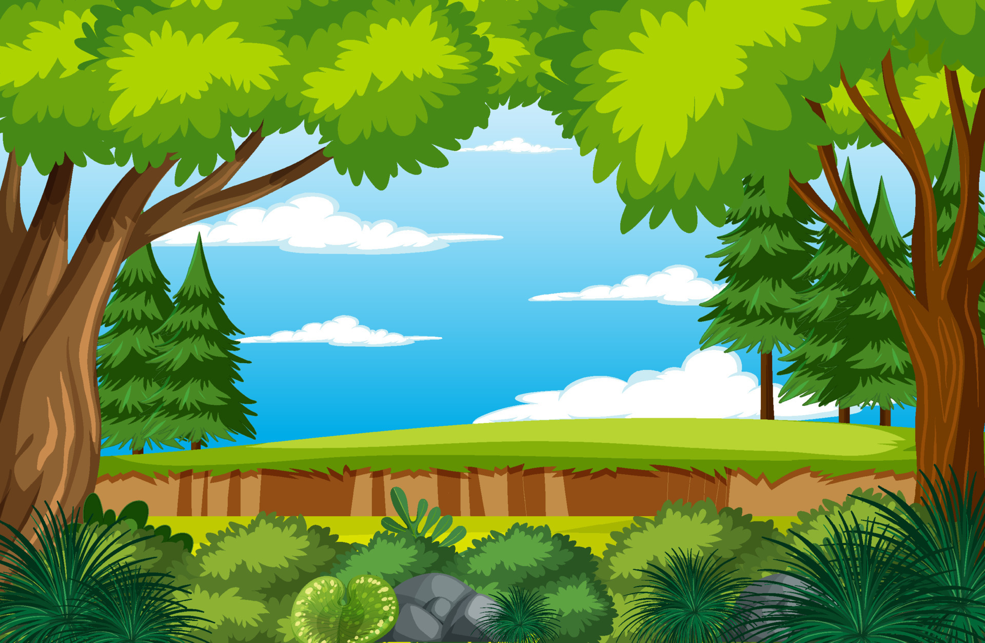 Cartoon Forest Background Vector Art, Icons, and Graphics for Free Download