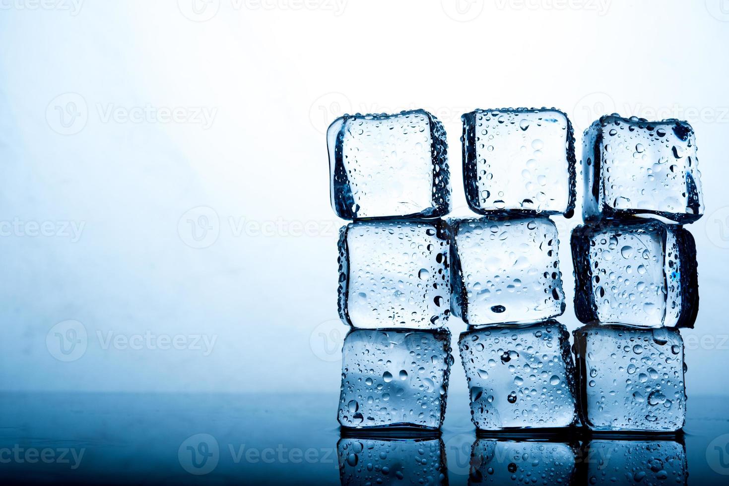 Ice cubes are placed beautifully. Ice color indigo Food and drink concepts suitable for all ages. photo