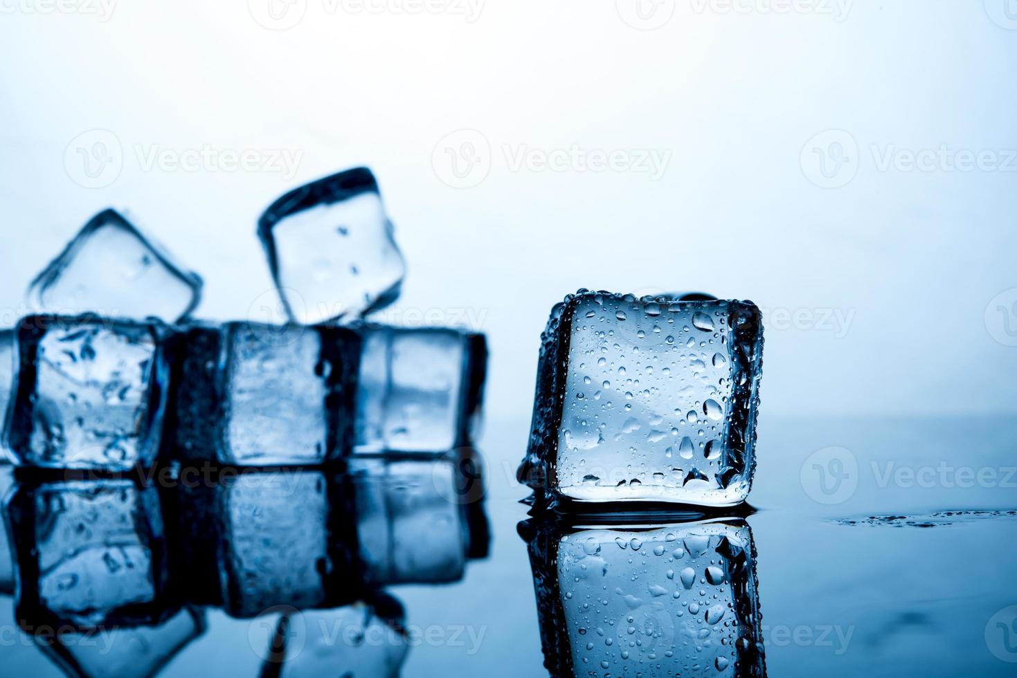 Ice cubes are placed beautifully. Ice color indigo Food and drink concepts suitable for all ages. photo