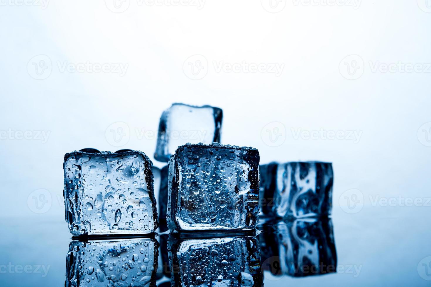 Ice cubes are placed beautifully. Ice color indigo Food and drink concepts suitable for all ages. photo