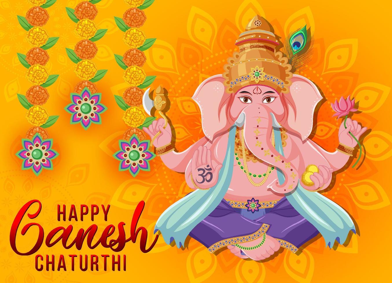 Happy Ganesh Chaturthi Poster vector