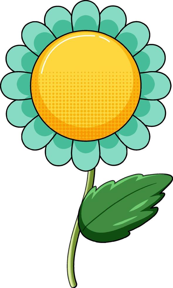 Green flower with leaves vector