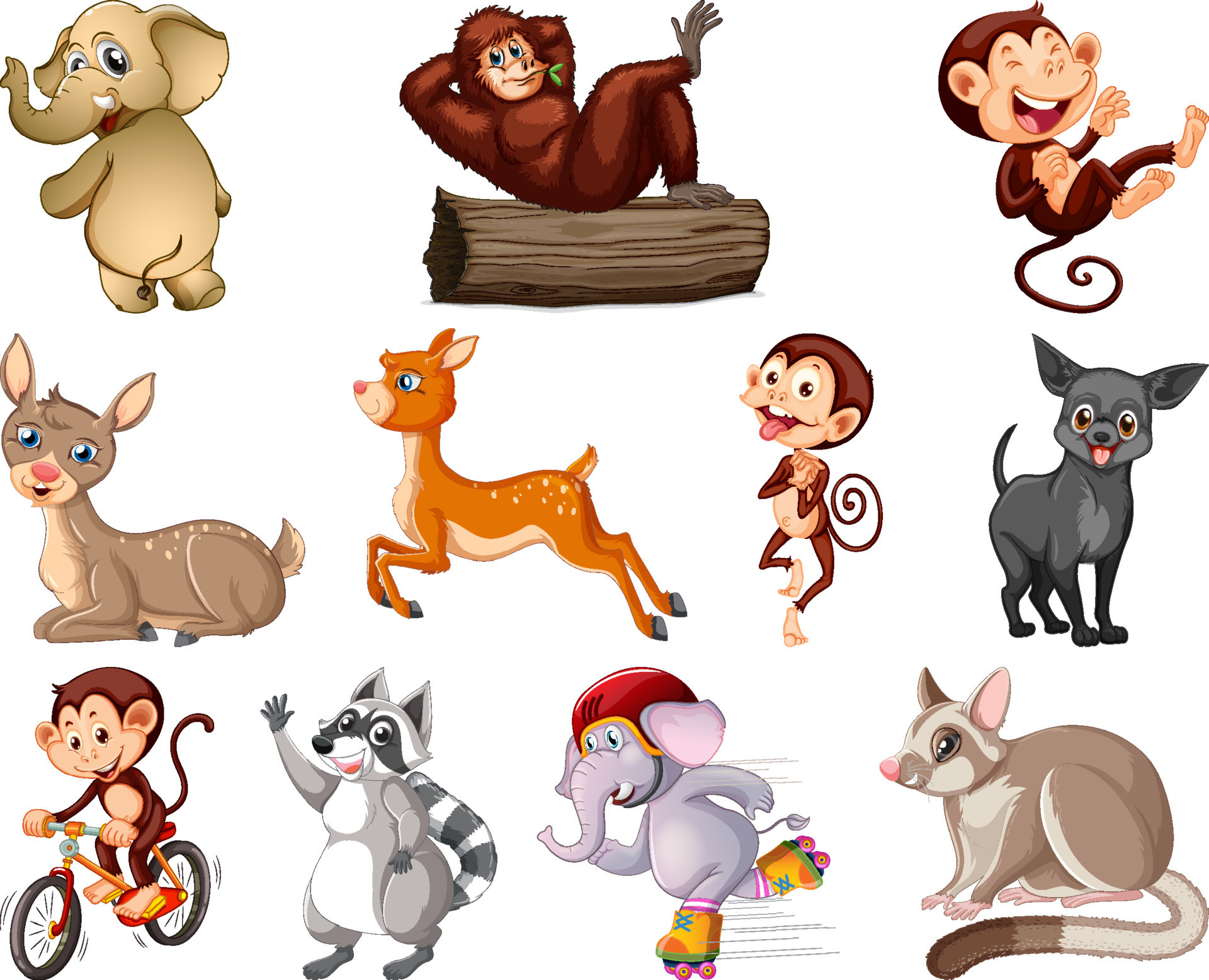 Set of animal cartoon character 7253153 Vector Art at Vecteezy Set of animal cartoon character 7253153 Vector Art at Vecteezy