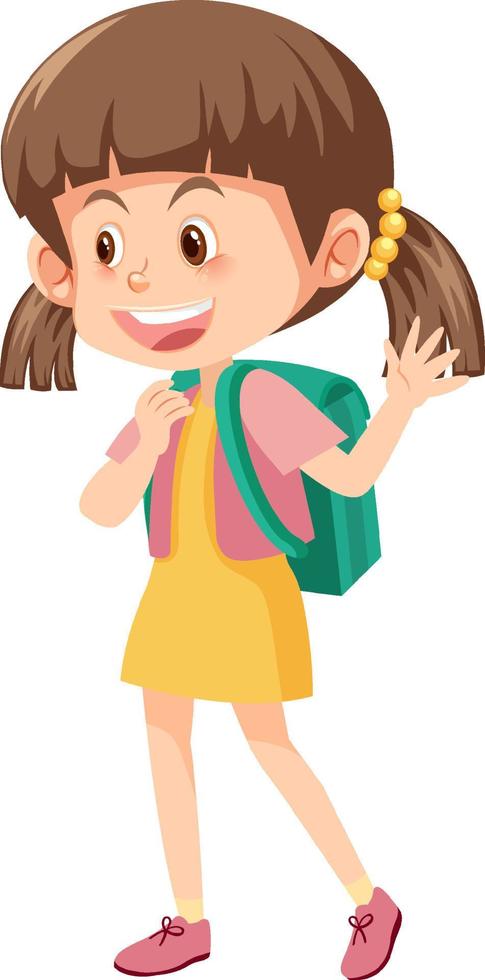 personaje de dibujos animados de estudiante con mochila vector