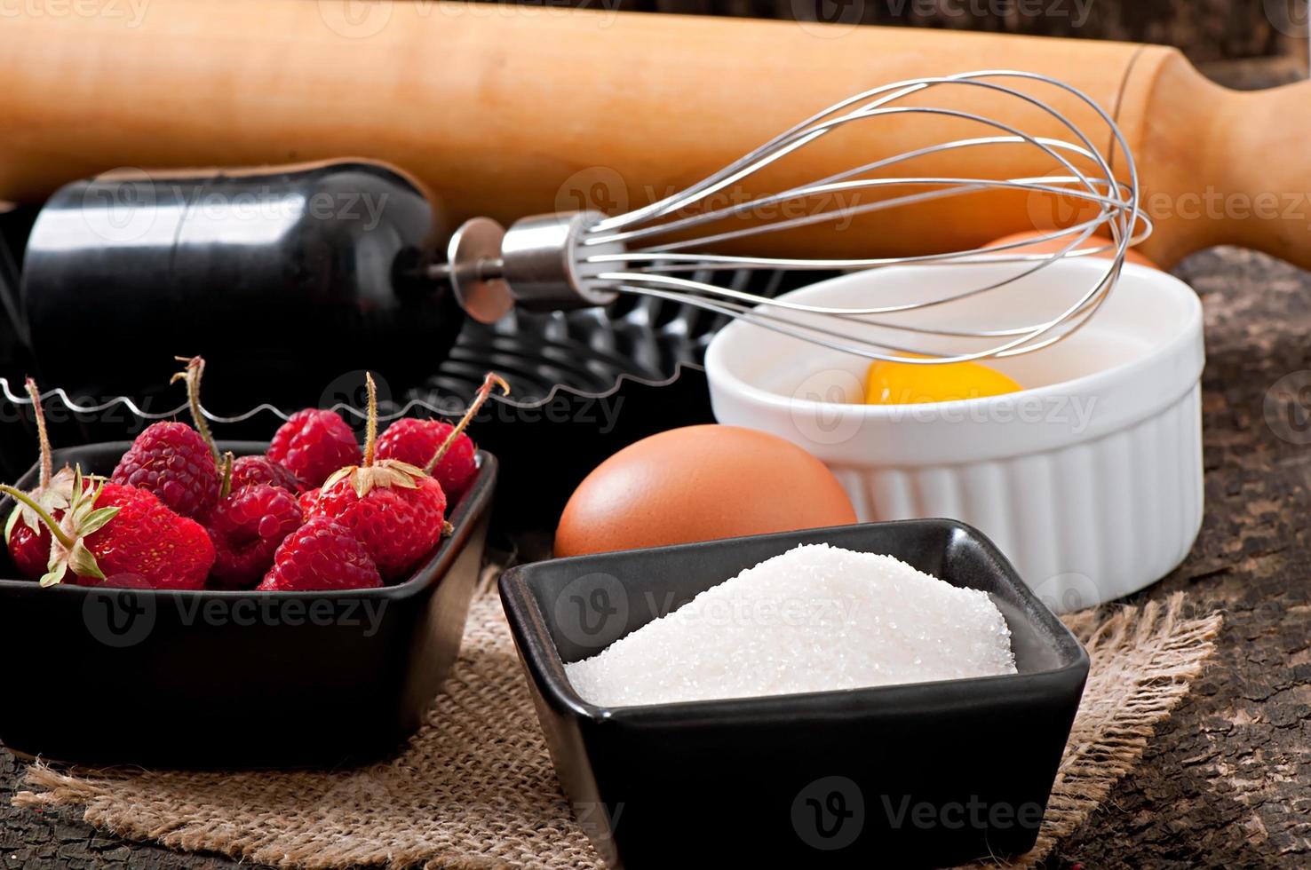 Baking ingredients for cake photo