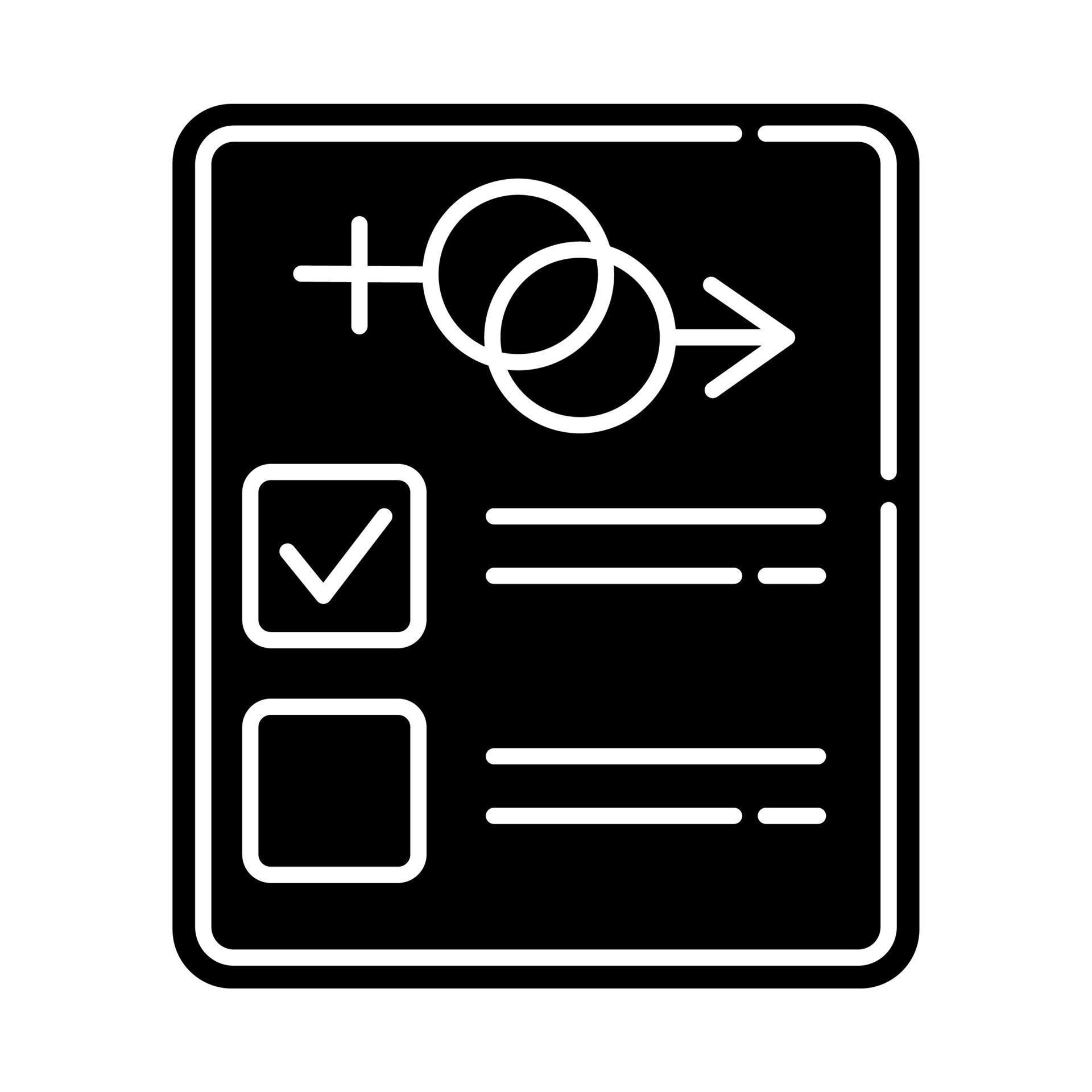 Sex test glyph icon. Examination page. Male, female psychometrical
