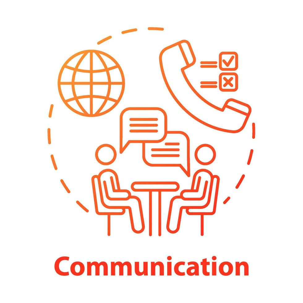 Communication concept icon. Dialogue. Professional conversation. Partnership meeting. Business negotiations idea thin line illustration. Vector isolated outline drawing