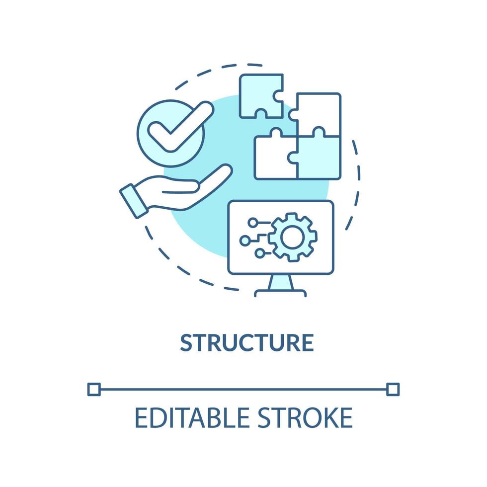 Structure turquoise concept icon. Business interaction abstract idea thin line illustration. Effective communicator skill. Isolated outline drawing. Editable stroke. Arial, Myriad Pro-Bold fonts used vector