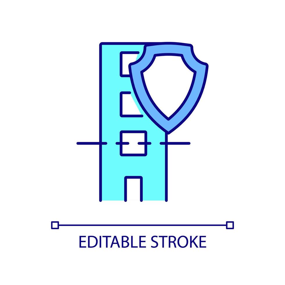 Stay in place RGB color icon. Insurance for property. Plan of action for natural disaster. Isolated vector illustration. Simple filled line drawing. Editable stroke. Arial font used