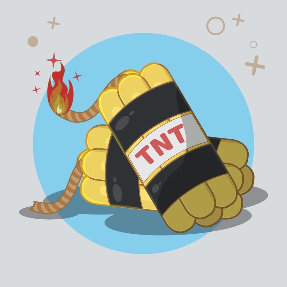 Dynamite will explode cartoon vector illustration