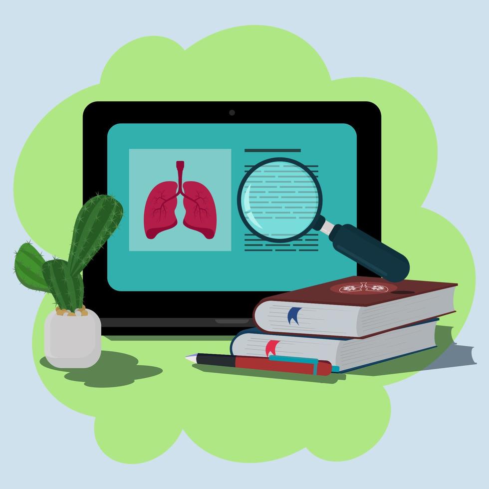 E Learning of Biology lesson. Organs lesson concept vector