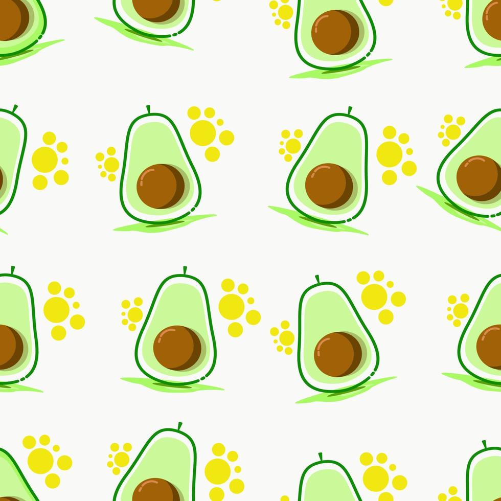 Fresh Green Avocado Seamless Pattern vector