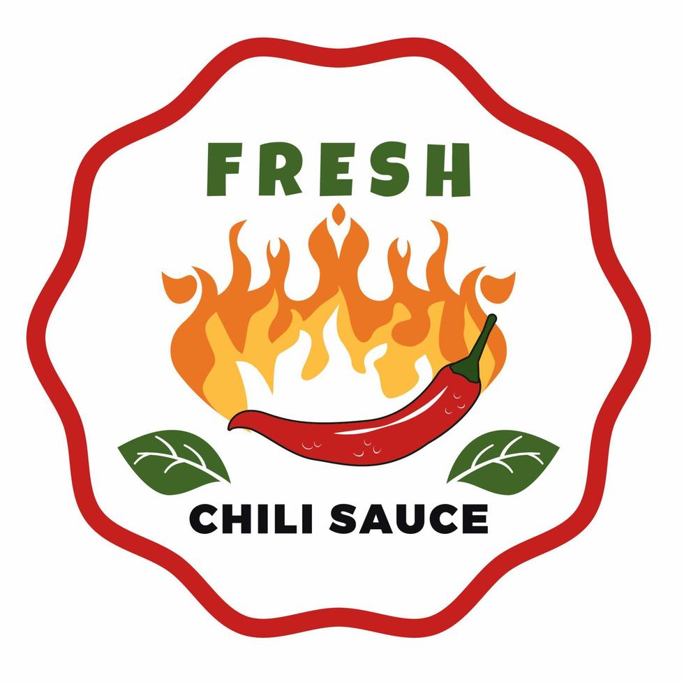 Ilustración de vector de logotipo de salsa de chile fresco