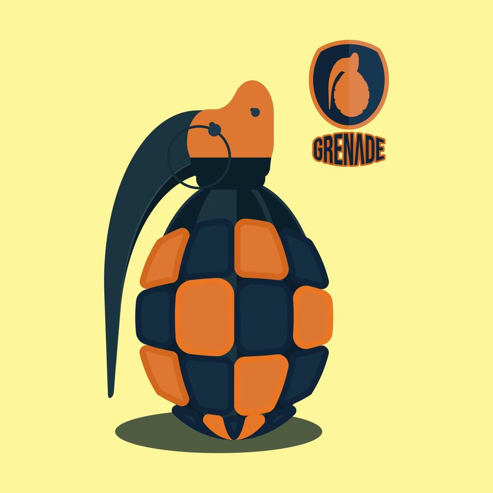 Grenade colored blue and orange vector Illustration