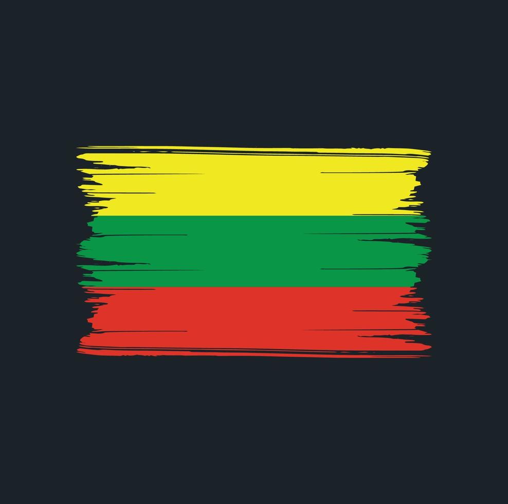 Lithuania Flag Brush Strokes. National Flag vector