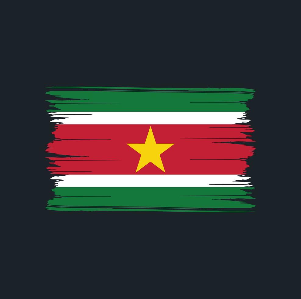 trazos de pincel de bandera de surinam. bandera nacional vector