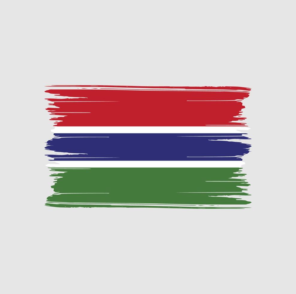 trazos de pincel de bandera de gambia. bandera nacional vector