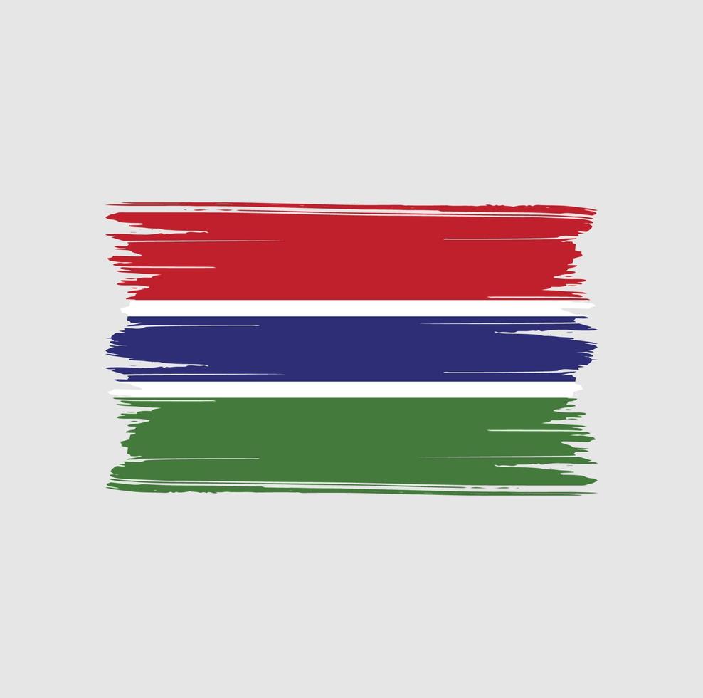 Gambia Flag Brush Strokes. National Flag vector