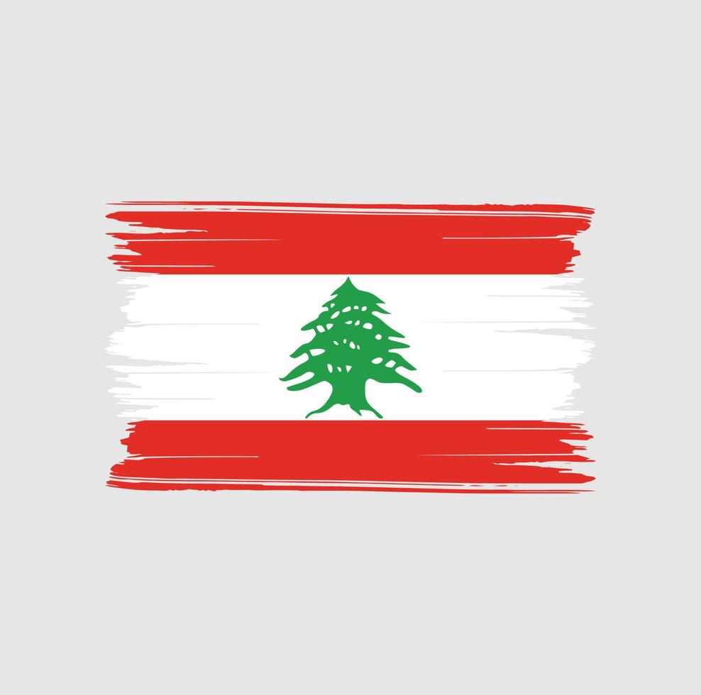 Lebanon Flag Brush Strokes. National Flag vector