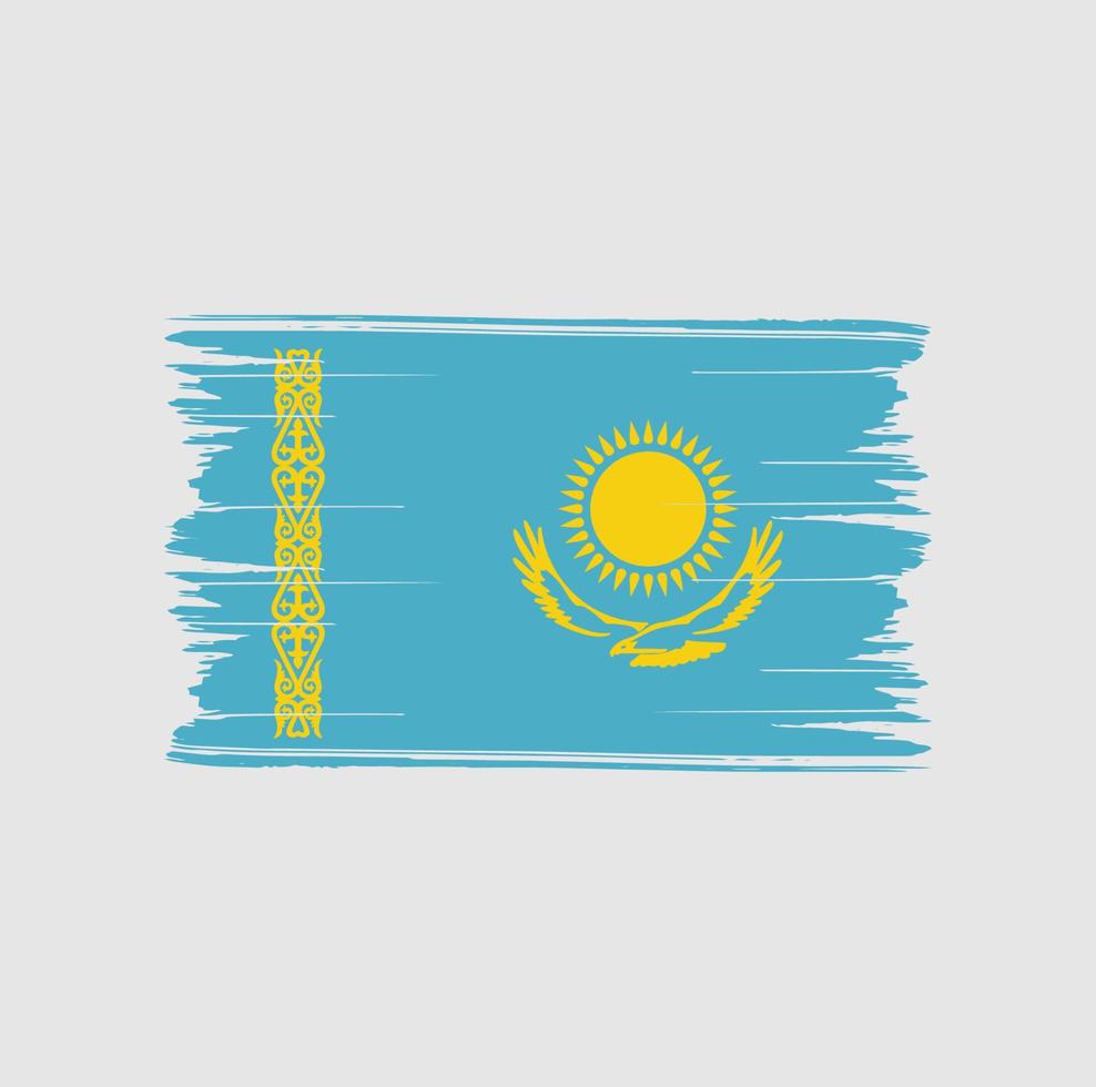 trazos de pincel de bandera de kazajstán. bandera nacional vector