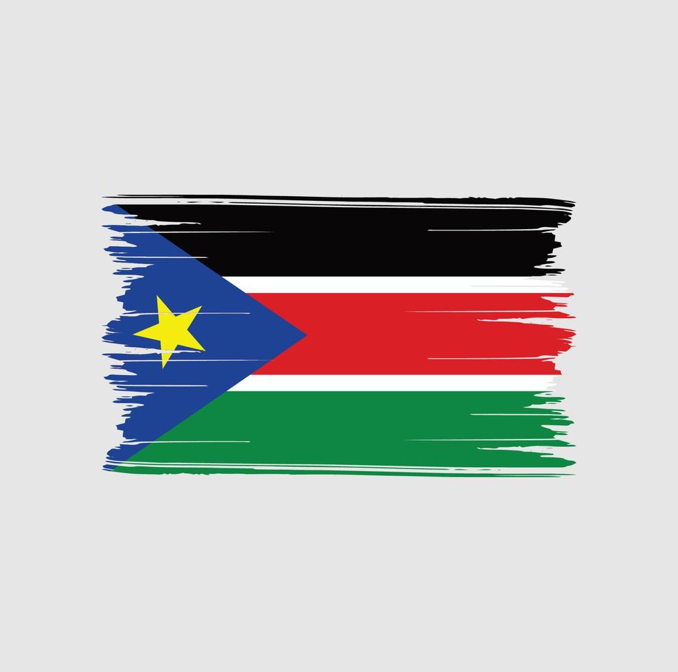 South Sudan Flag Brush Strokes. National Flag vector