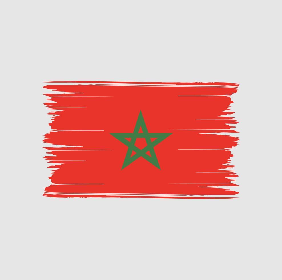 Morocco Flag Brush Strokes. National Flag vector