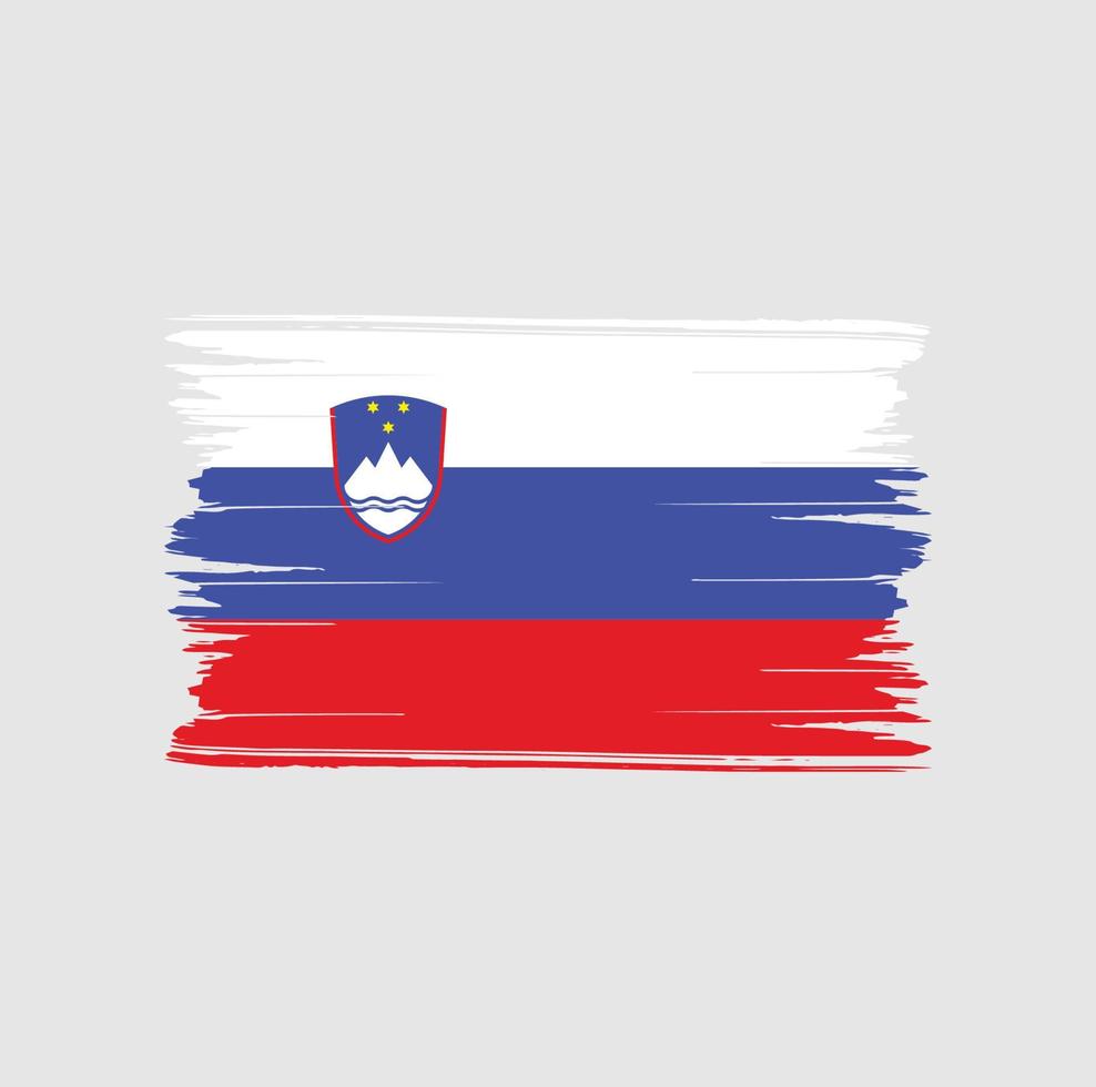Slovenia Flag Brush Strokes. National Flag vector