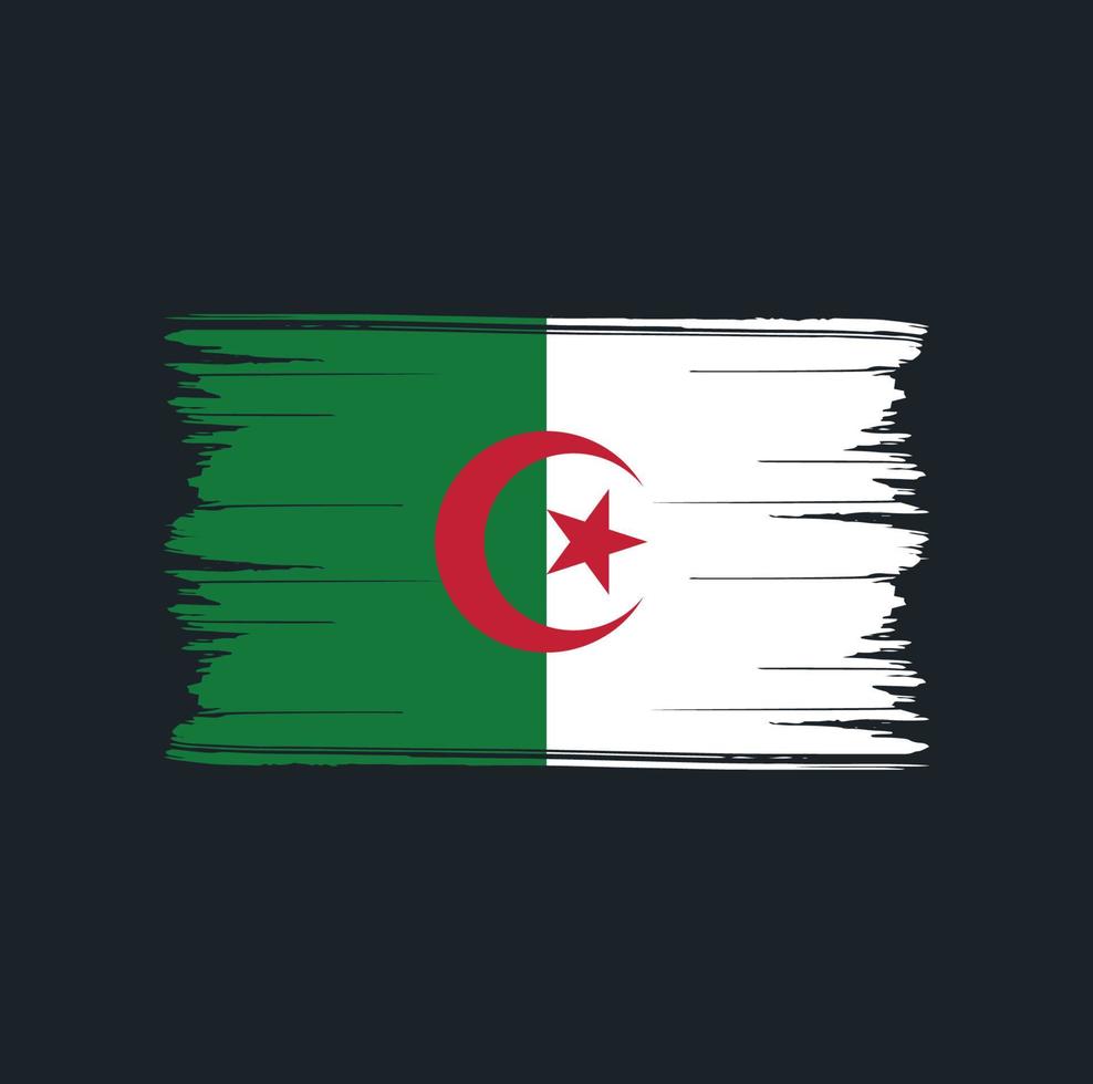 Algeria Flag Brush Strokes. National Flag vector