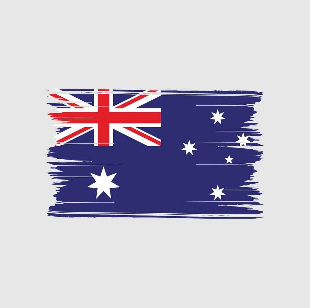 trazos de pincel de la bandera de australia. bandera nacional vector