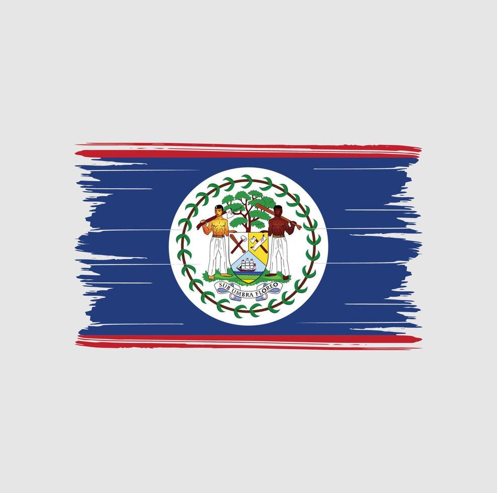 trazos de pincel de bandera de belice. bandera nacional vector