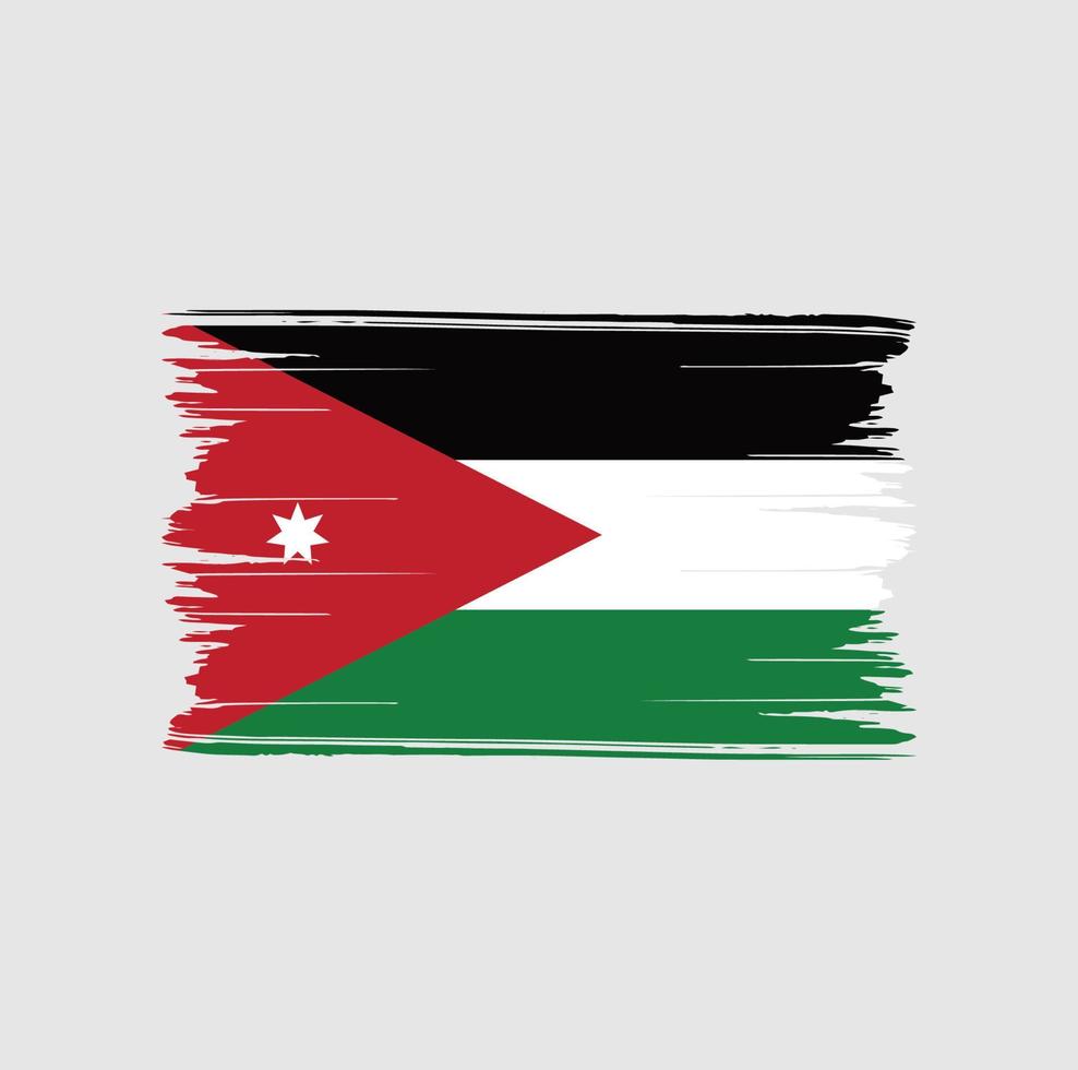 Jordan Flag Brush Strokes. National Flag vector