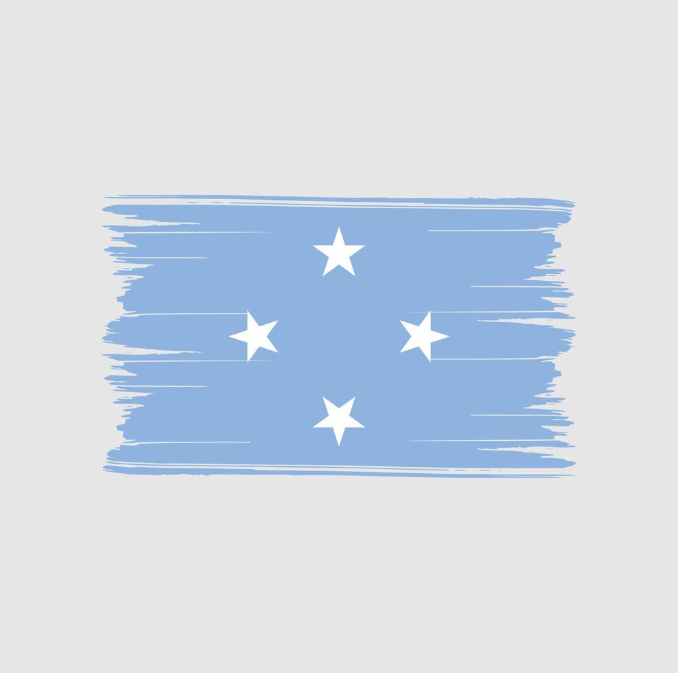 Micronesia Flag Brush Strokes. National Flag vector