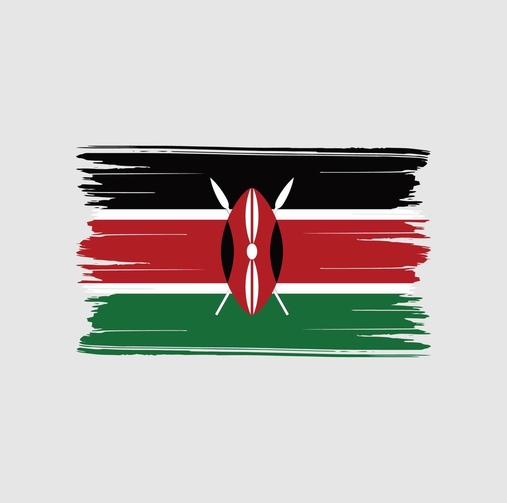 Kenya Flag Brush Strokes. National Flag vector