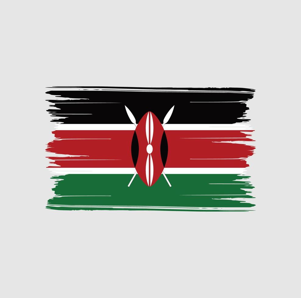 Kenya Flag Brush Strokes. National Flag vector