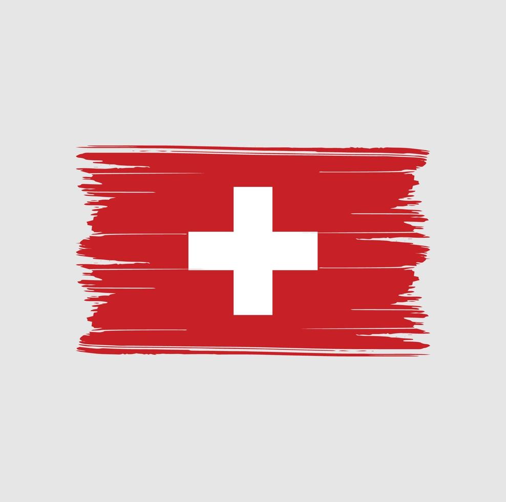 trazos de pincel de bandera suiza. bandera nacional vector