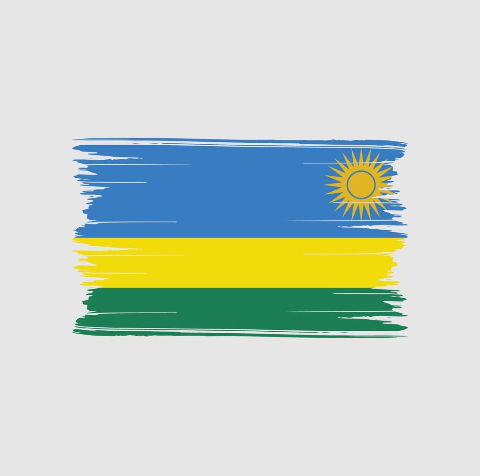 trazos de pincel de bandera de ruanda. bandera nacional vector