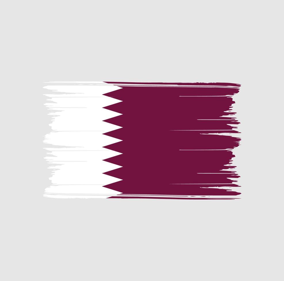 trazos de pincel de la bandera de qatar. bandera nacional vector