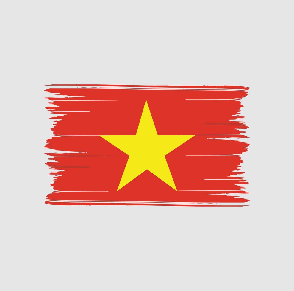 trazos de pincel de la bandera de vietnam. bandera nacional vector