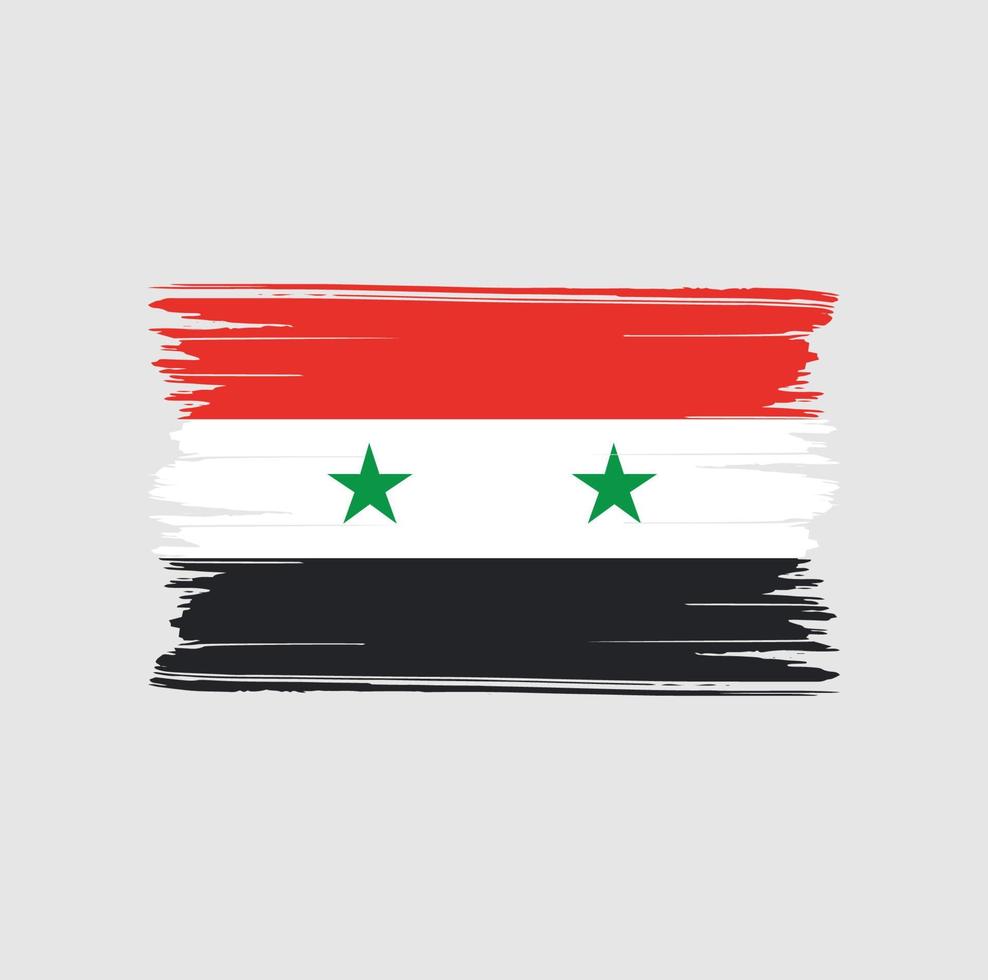 trazos de pincel de bandera siria. bandera nacional vector